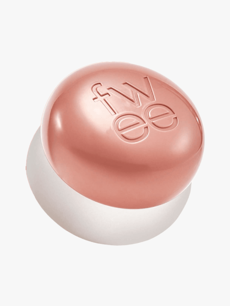 Fwee Lip&Cheek Blurry Pudding Pot in rose gold branded component on a light gray background
